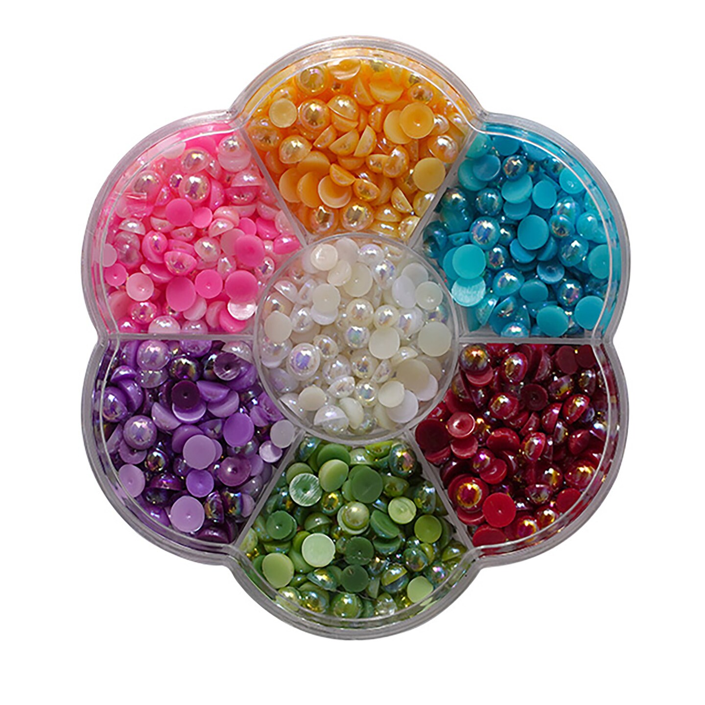 Buttons Galore Flat Back Pearl Assortments for DIY Craft Projects - 7 Unique Colors - 1600 Pieces