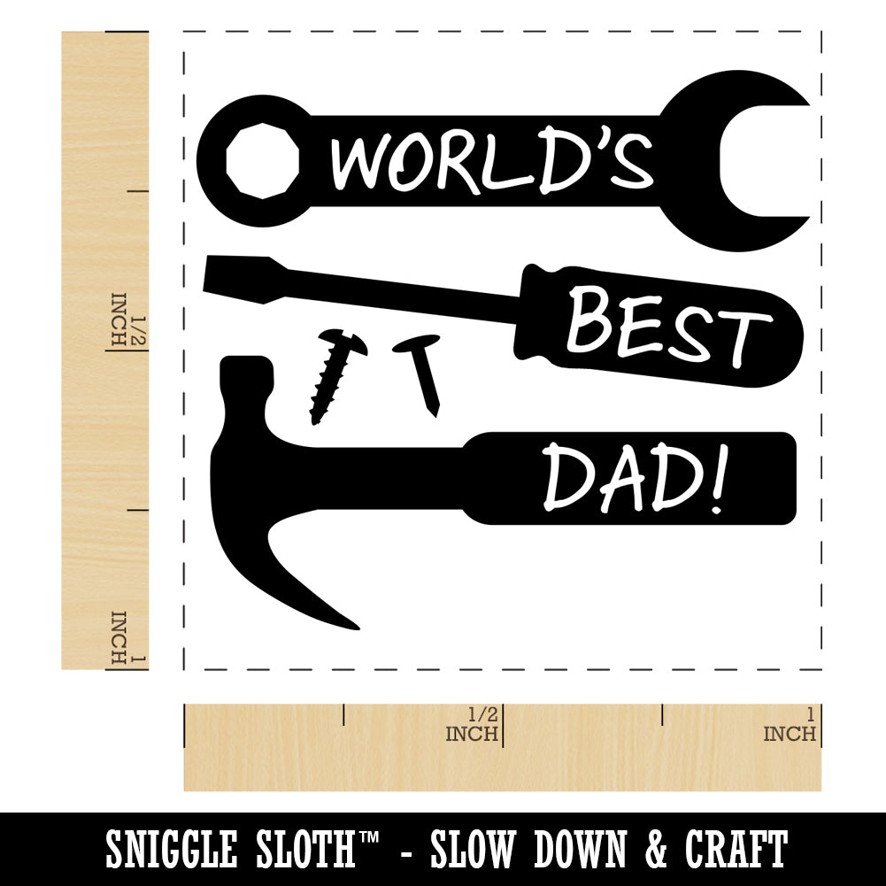 World's Best Dad Tools Father's Day SelfInking Rubber Stamp Ink