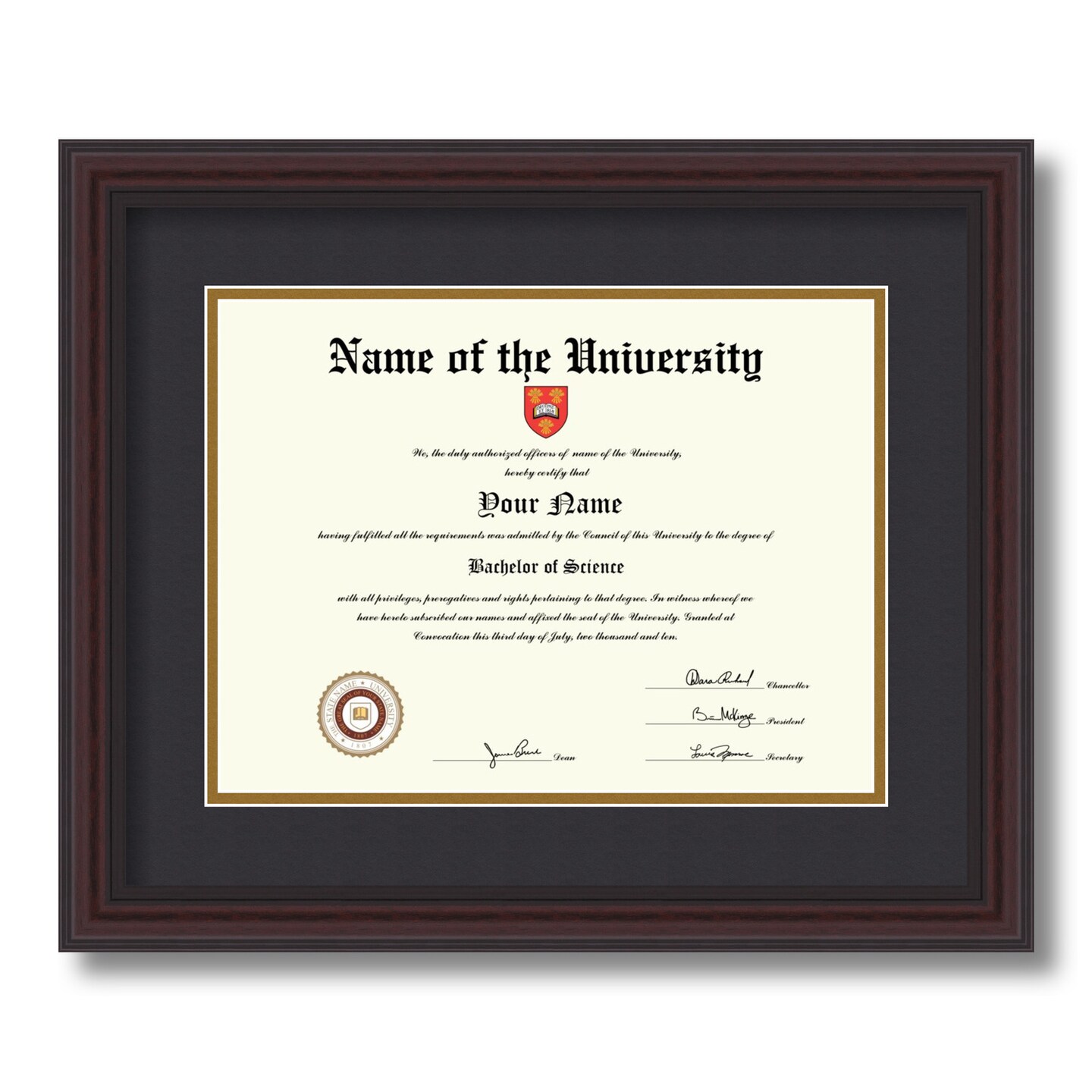 ArtToFrames 9x12 inch Diploma Frame - Framed with Black and Gold Mats ...