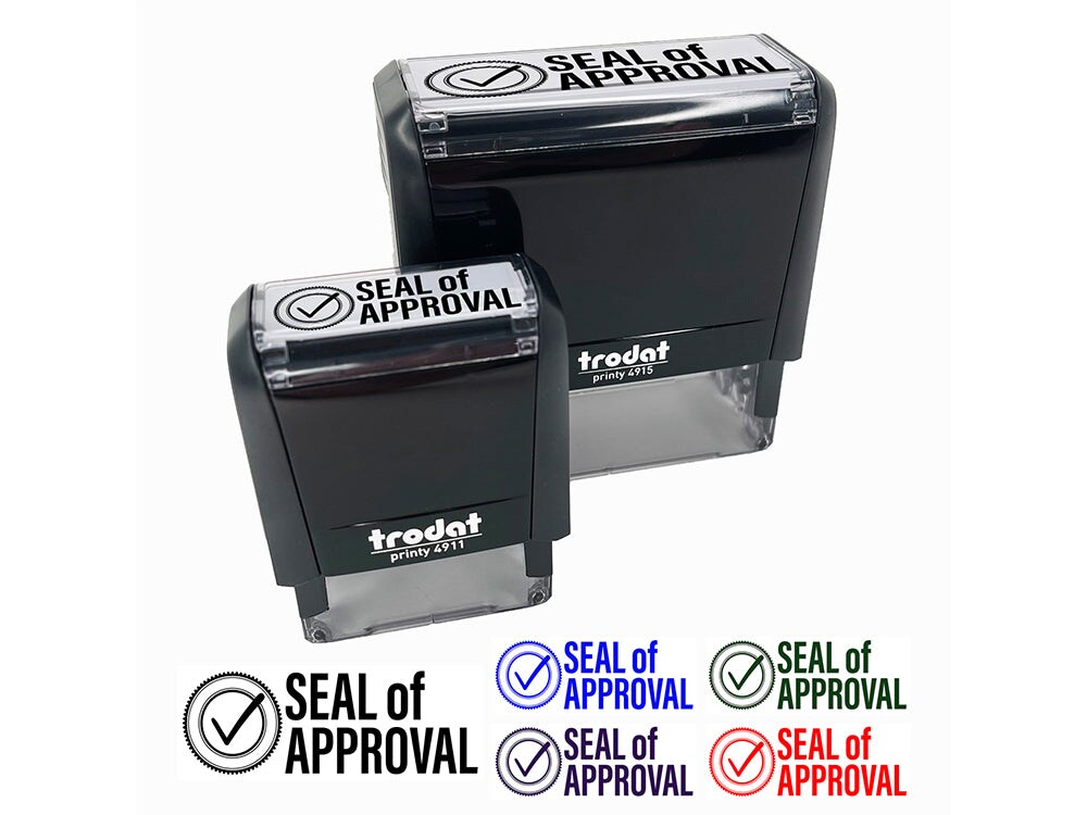 Seal of Approval Check Mark Checkmark Self-Inking Rubber Stamp Ink Stamper for Business Office