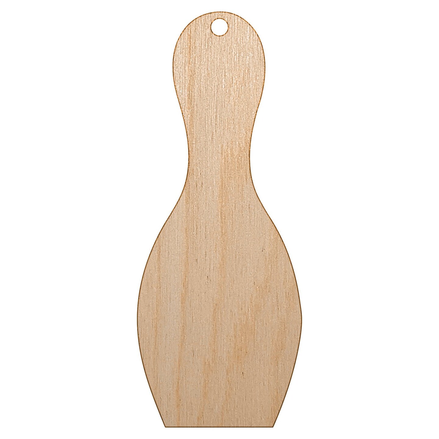 Bowling Pin Solid Unfinished Craft Wood Holiday Christmas Tree DIY Pre-Drilled Ornament