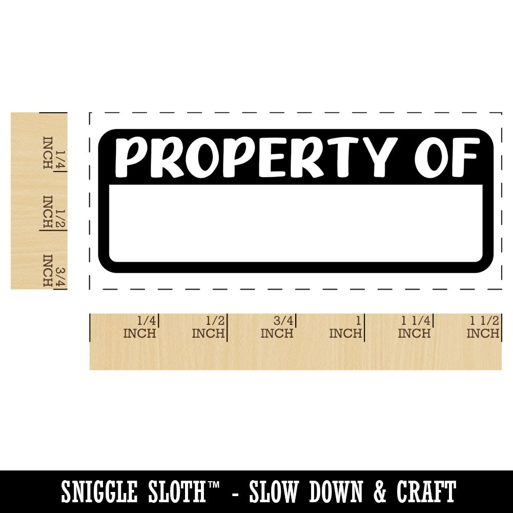 Property Of Fill in Self Inking Rubber Stamp Ink Stamper for