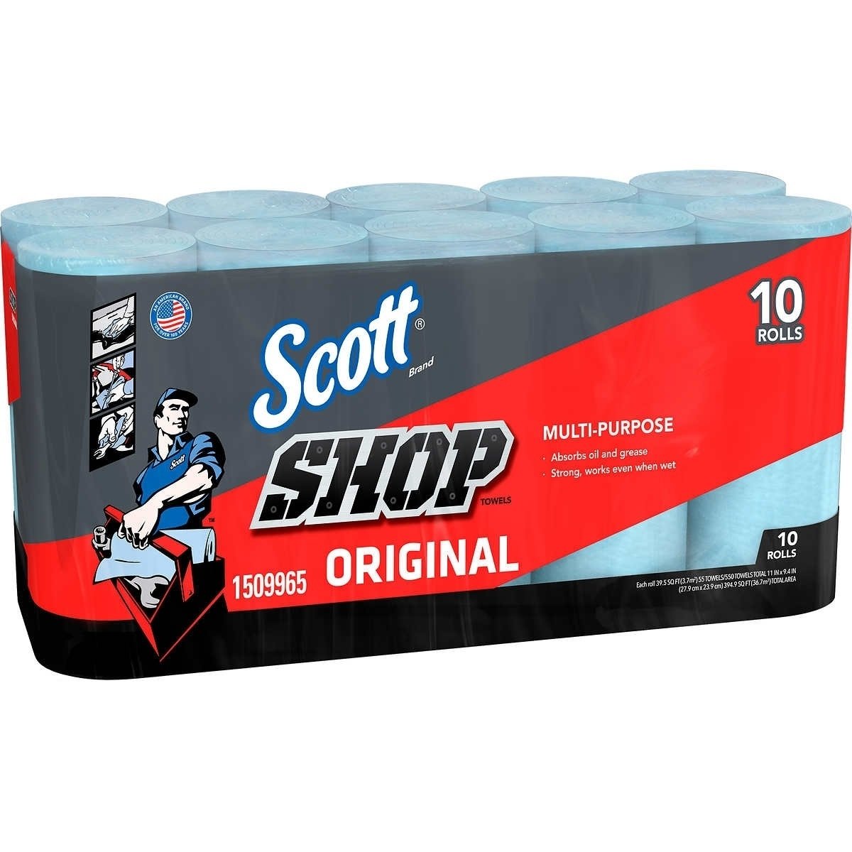 Scott Shop Towels Original Multi-Purpose Blue 55 Towels/Roll (10 Rolls)