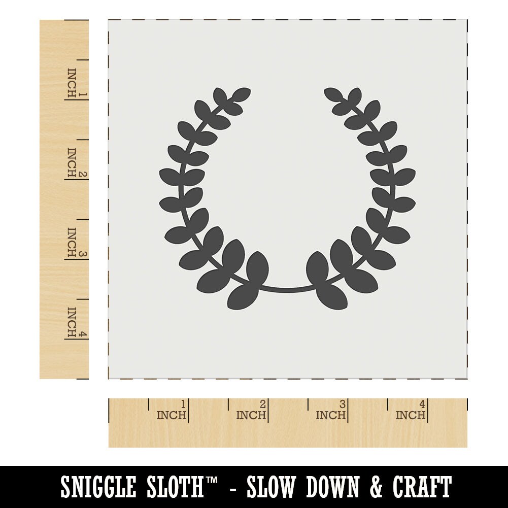 Rounded Laurel Wreath Silhouette Wall Cookie DIY Craft Reusable Stencil
