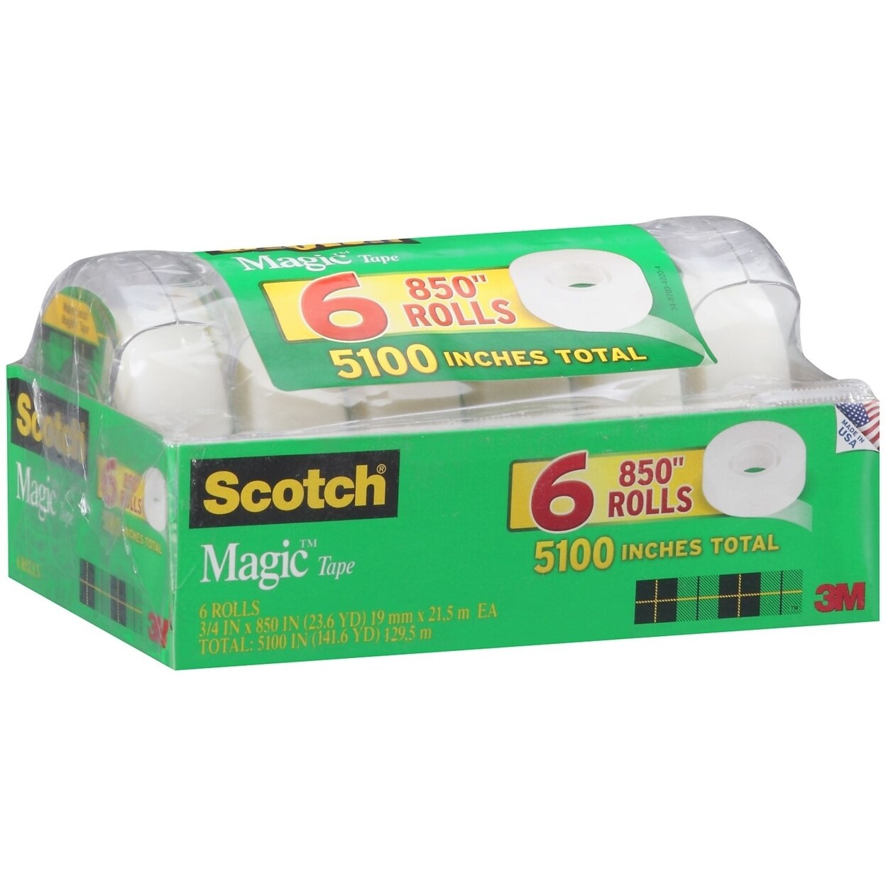 Scotch   - Magic Tape 3/4&#x22; x 850&#x22; - 6 Rolls in Refillable Dispensers