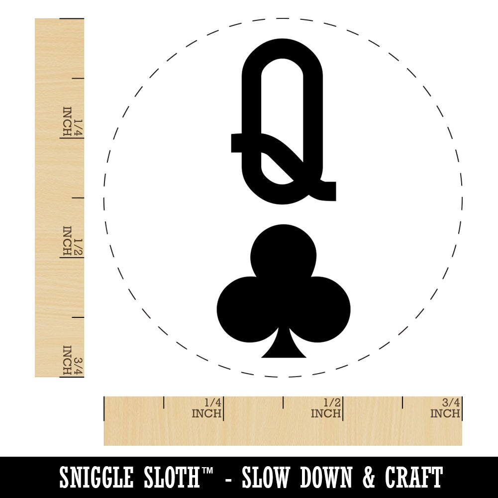 Queen of Clubs Card Suit Self-Inking Rubber Stamp for Stamping Crafting Planners