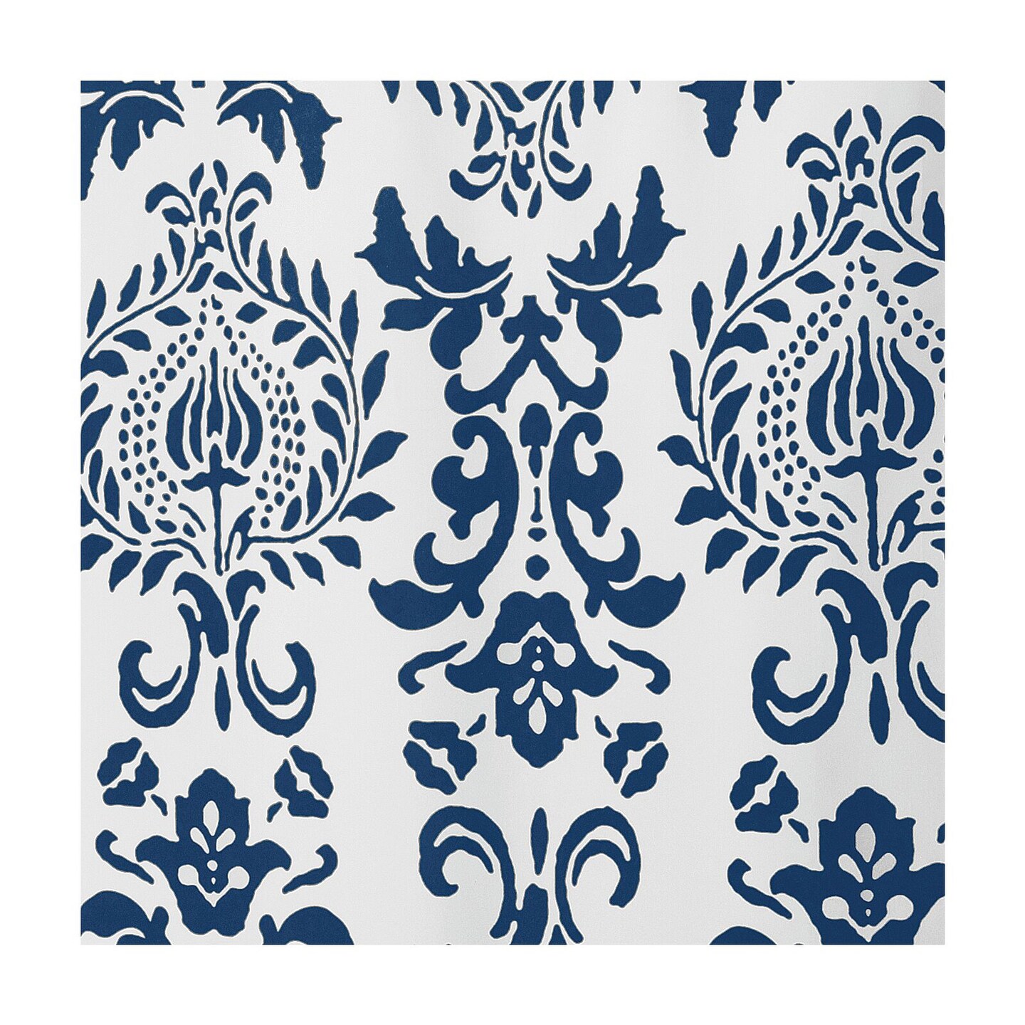 mDesign LONG Damask Print - Easy Care Fabric Shower Curtain - 72" x 84"