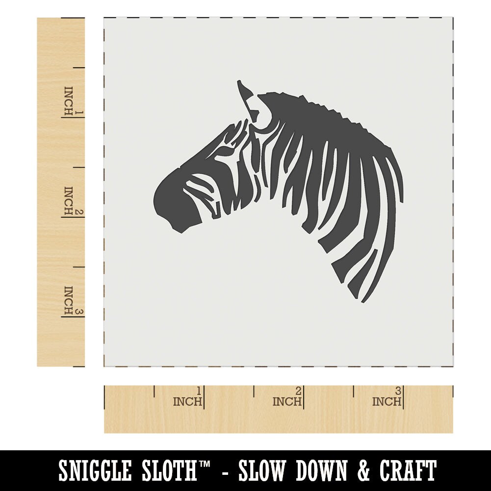 Zebra Head Profile Sketch Wall Cookie DIY Craft Reusable Stencil