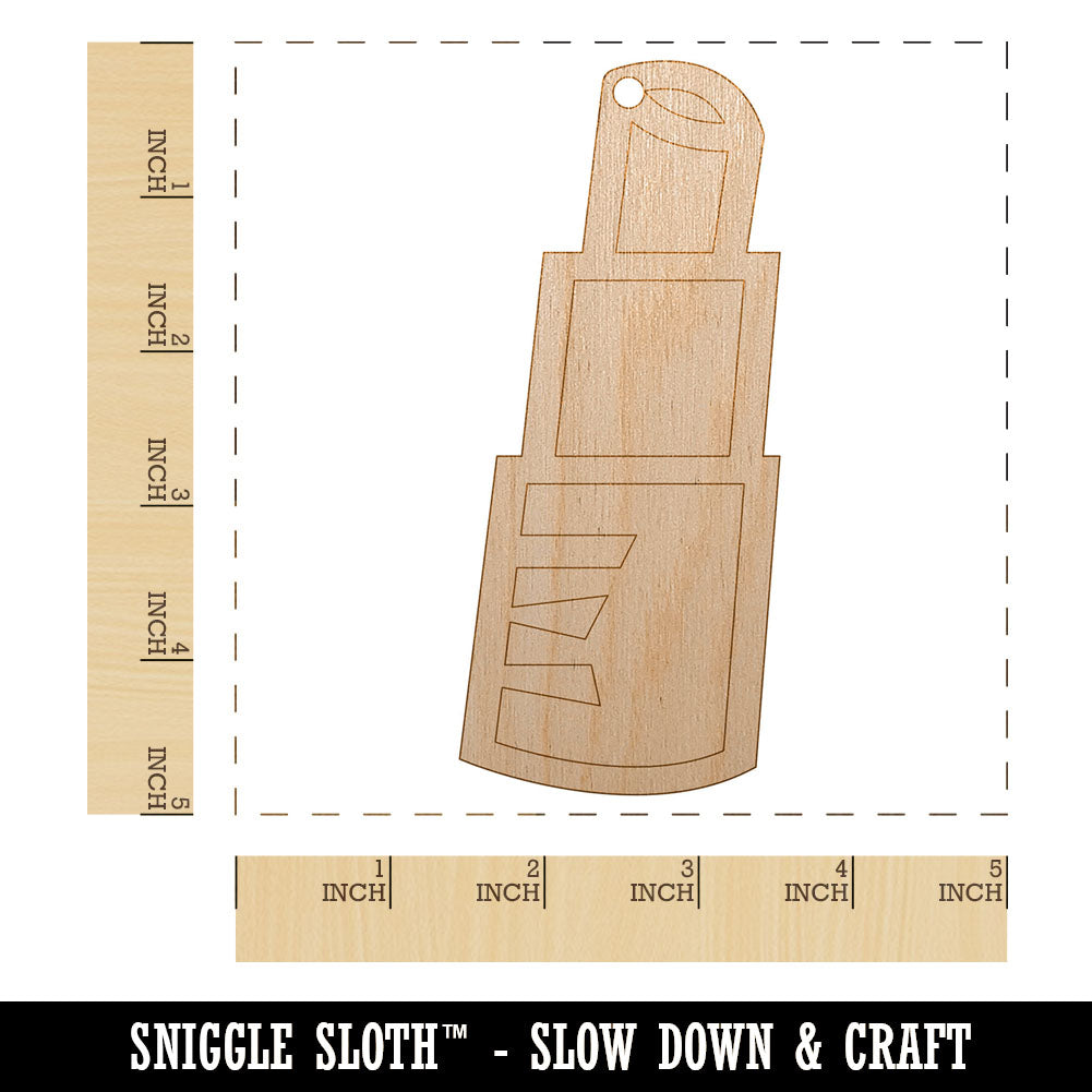Lipstick Gloss Makeup Doodle Unfinished Craft Wood Holiday Christmas Tree DIY Pre-Drilled Ornament