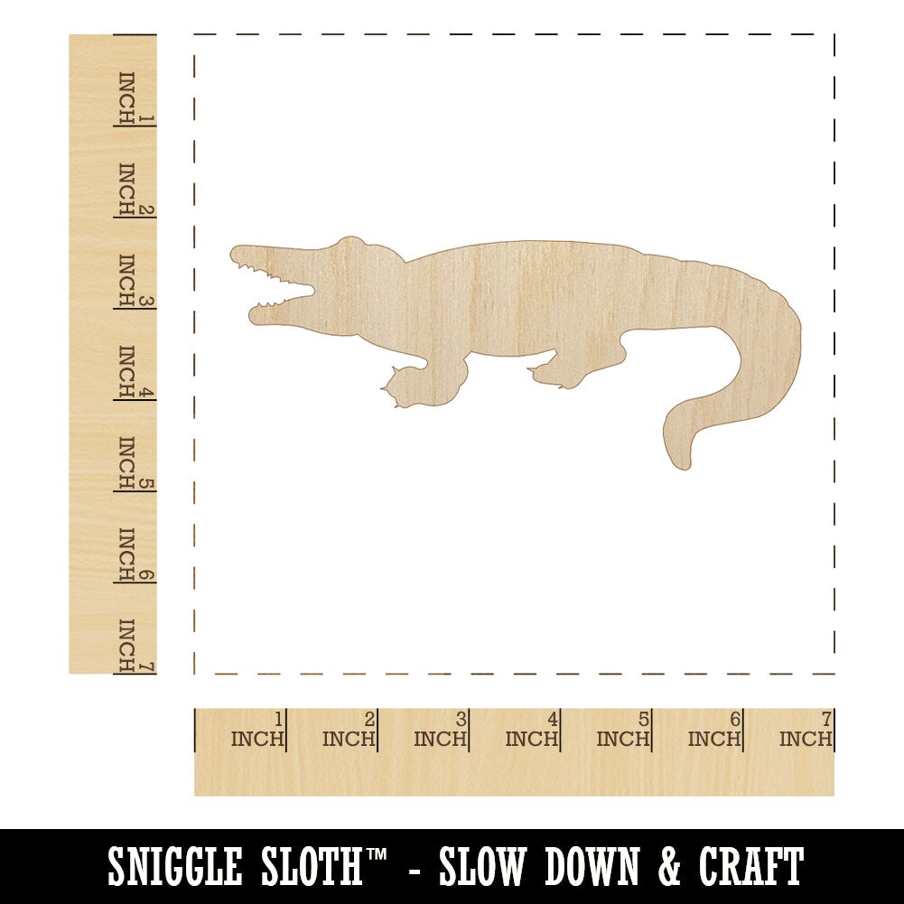 Alligator Crocodile Solid Unfinished Wood Shape Piece Cutout for DIY Craft Projects