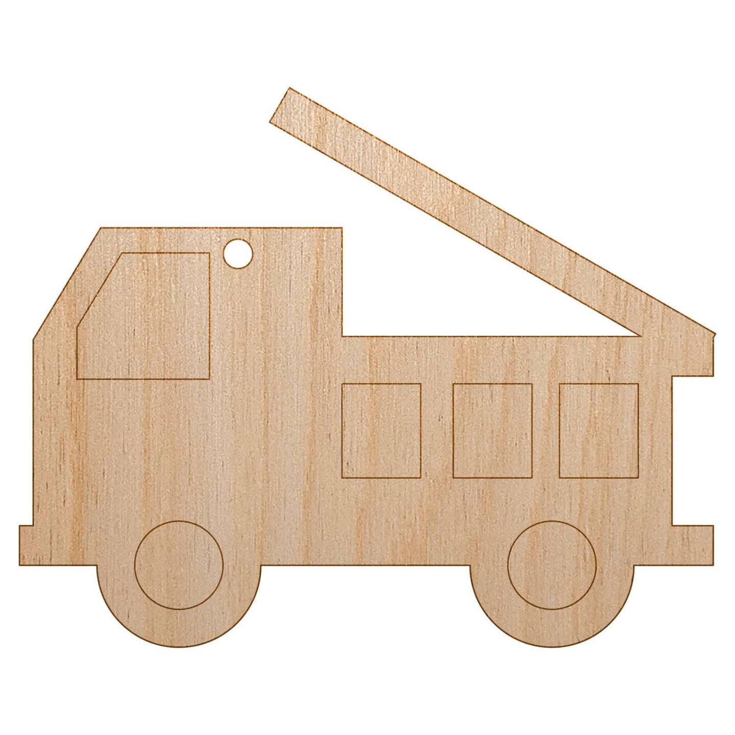 Fire Truck Engine Fireman Firefighter Symbol Unfinished Craft Wood Holiday Christmas Tree DIY Pre-Drilled Ornament