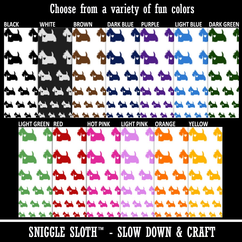 Scottish Terrier Scottie Dog with Heart Temporary Tattoo Water Resistant Fake Body Art Set Collection