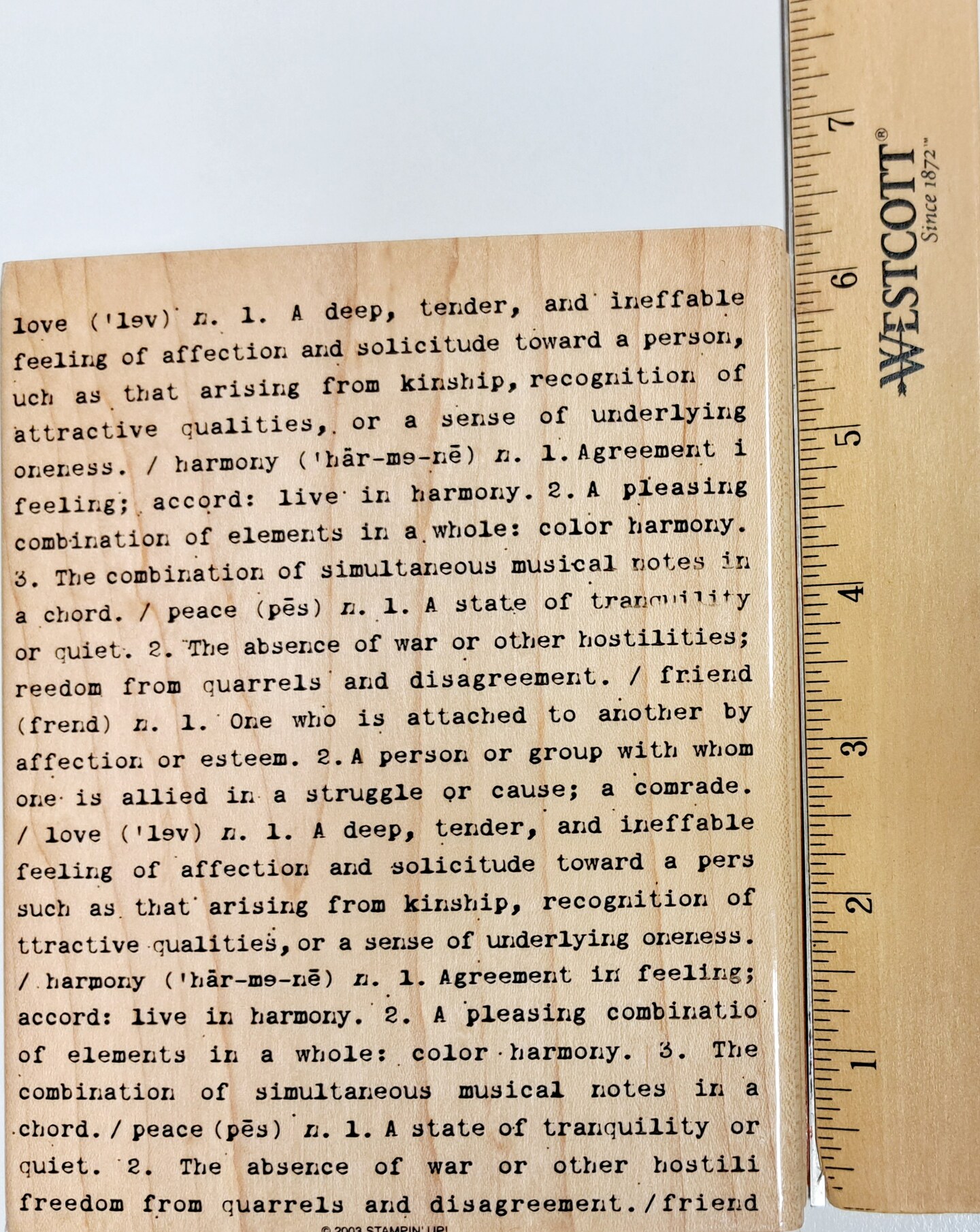 Stampin&#x27; Up! Definition Of Love Wooden Rubber Stamp