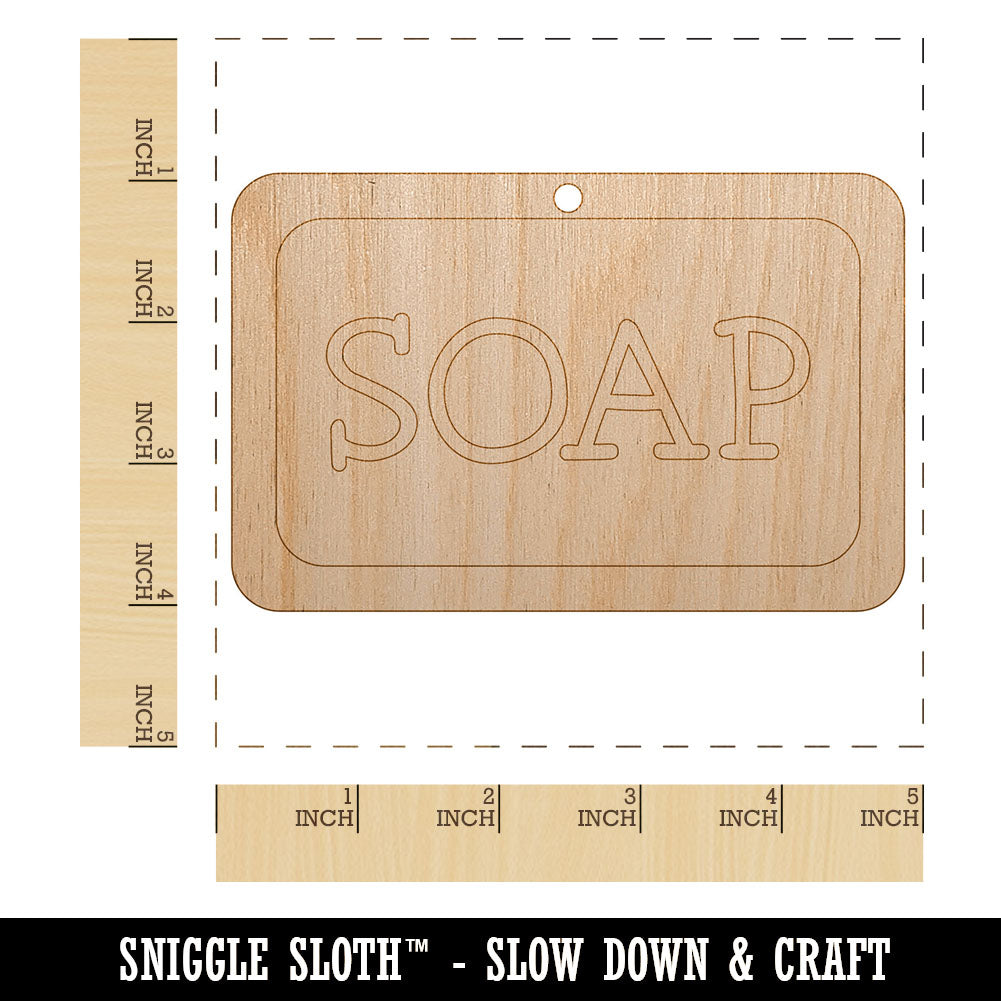 Bar of Soap Clean Wash Icon Unfinished Craft Wood Holiday Christmas Tree DIY Pre-Drilled Ornament