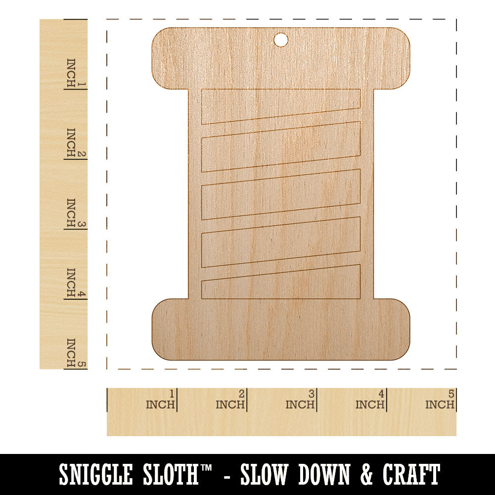 Spool of Thread Sewing Unfinished Craft Wood Holiday Christmas Tree DIY Pre-Drilled Ornament