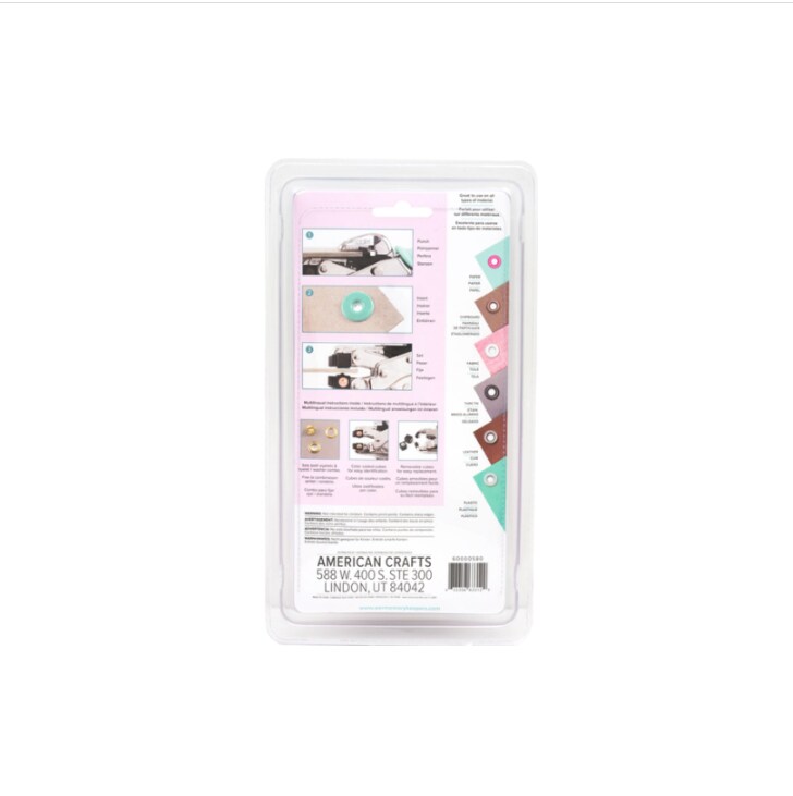 We R Memory Keepers Crop-A-Dile Eyelet and Snap Punch, Lilac Handle 60000580