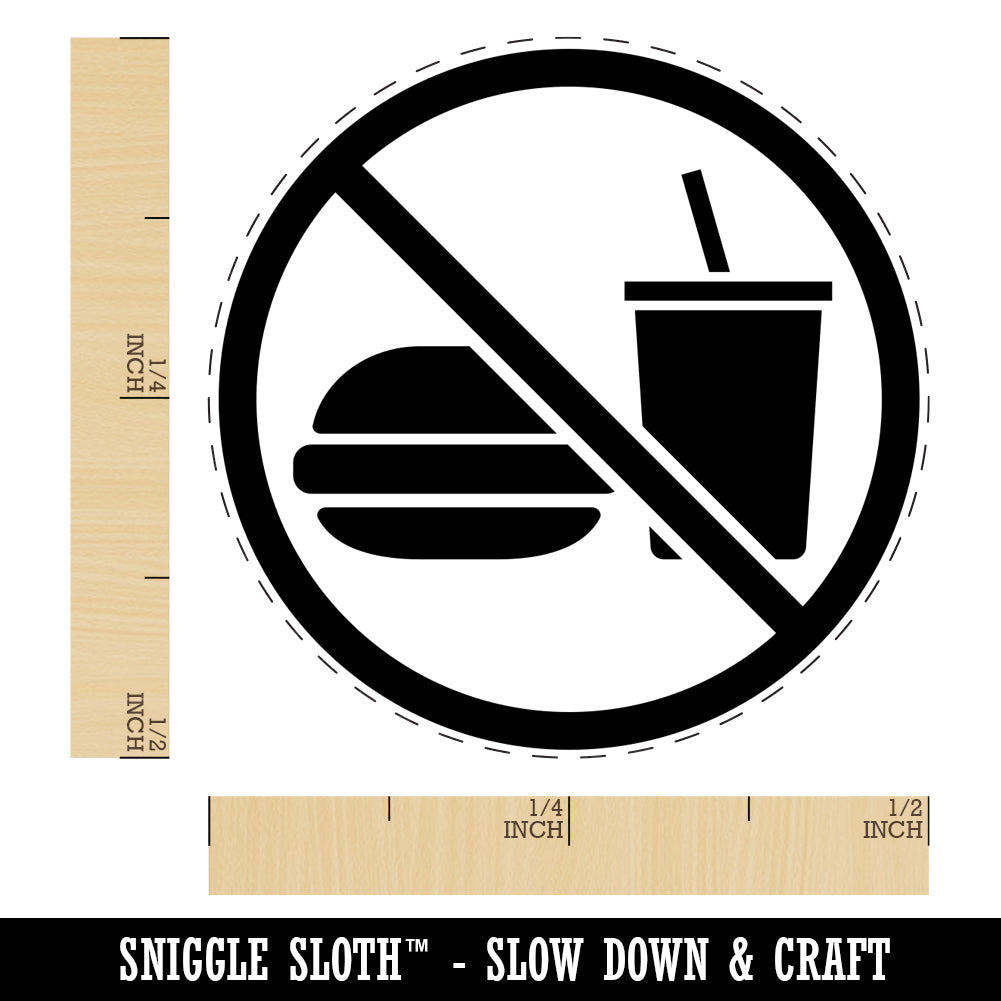 No Food or Drink Icon Self-Inking Rubber Stamp for Stamping Crafting Planners