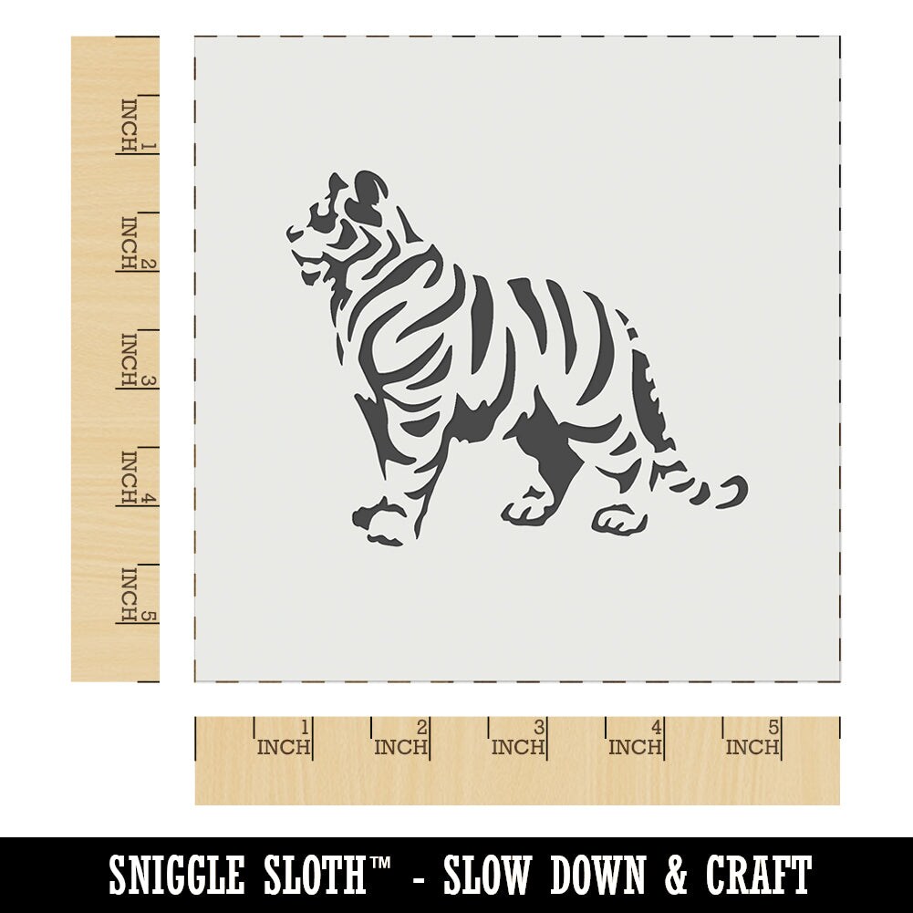 Regal Standing Bengal Tiger Wall Cookie DIY Craft Reusable Stencil