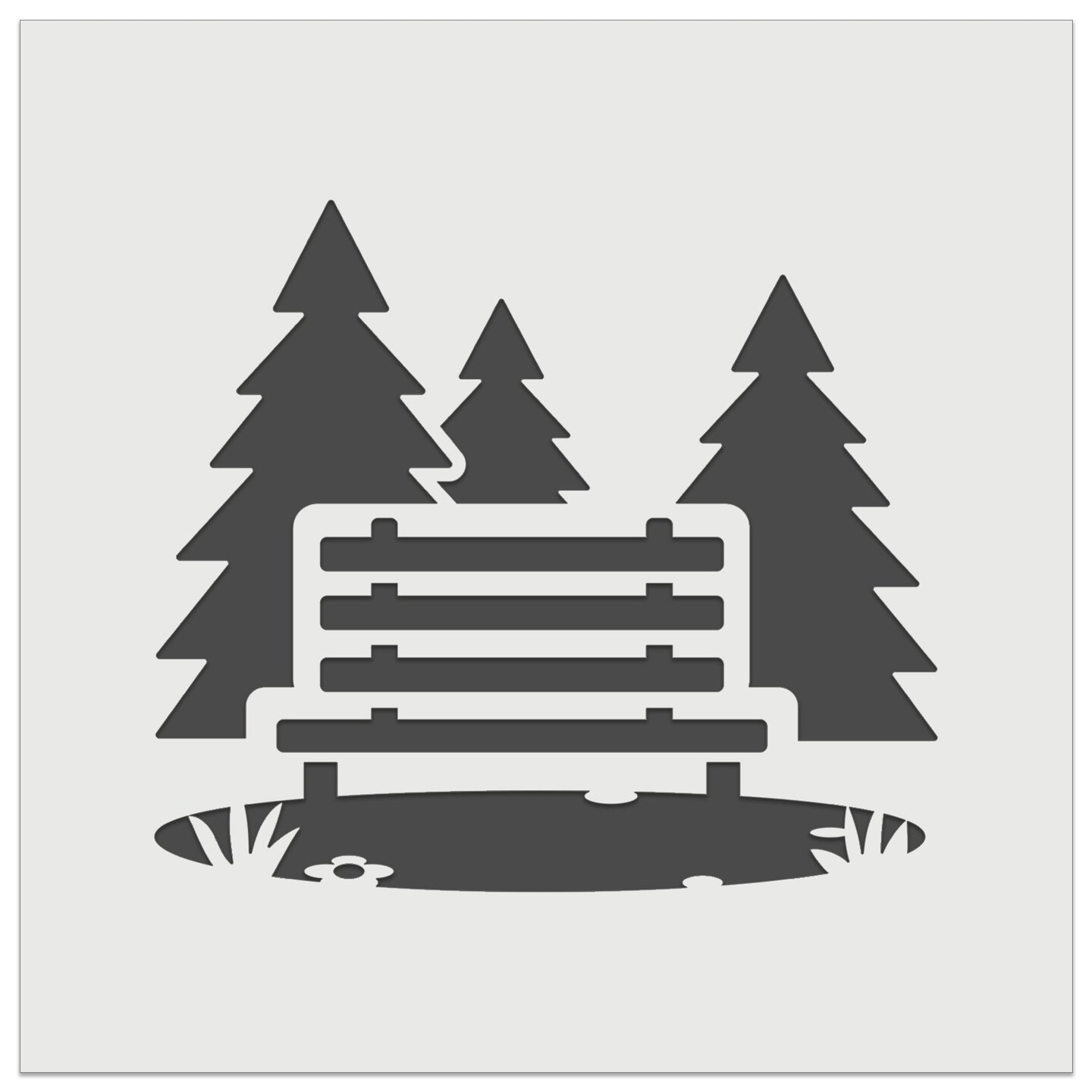 National Park Bench with Pine Trees and Grass Wall Cookie DIY Craft