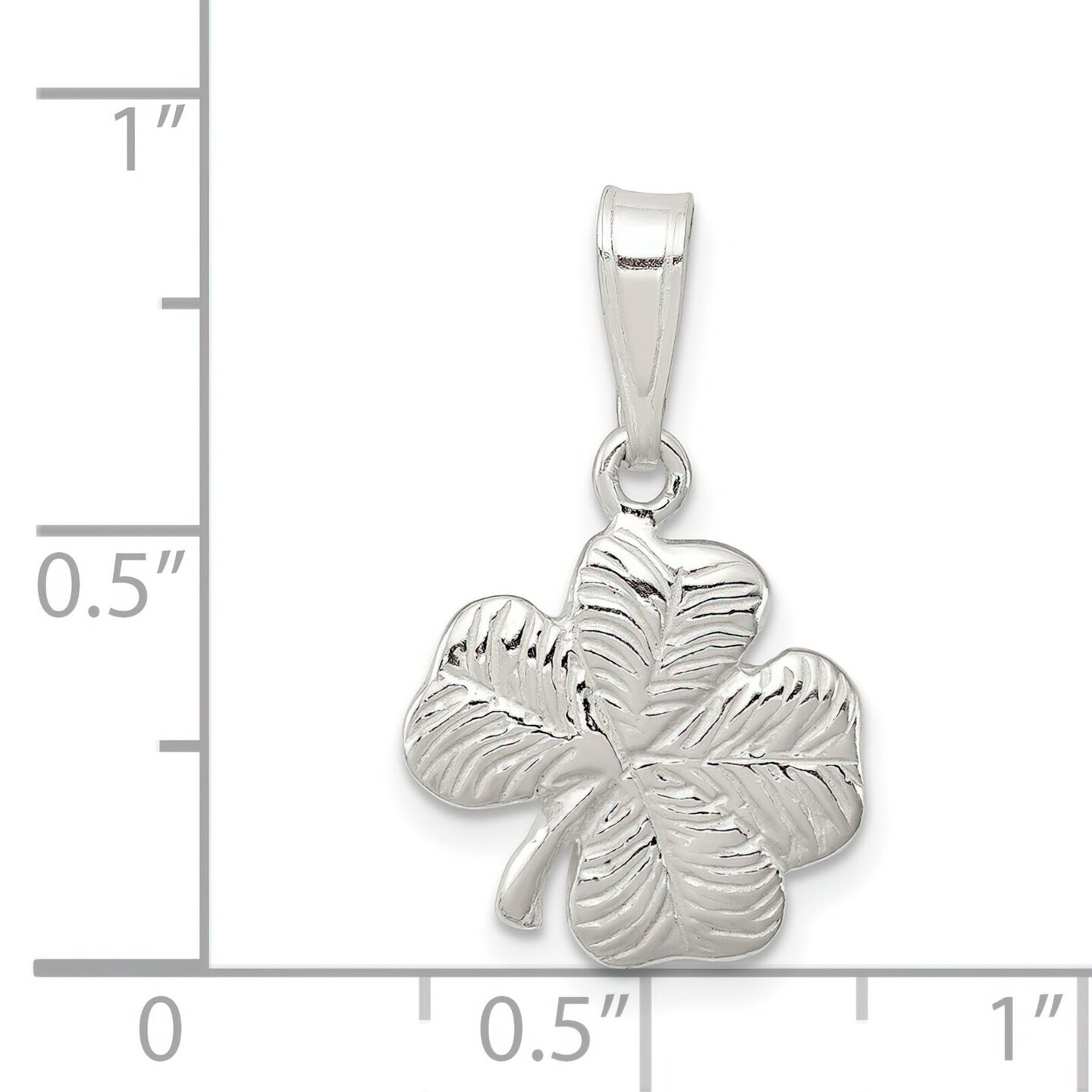 Sterling Silver 4 Leaf Clover Charm Good Luck Jewelry 24mm x 14mm