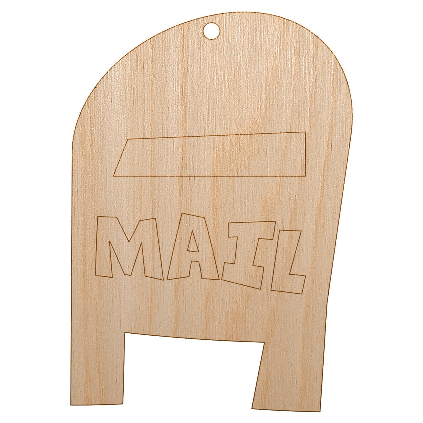 Mail Box Doodle Unfinished Craft Wood Holiday Christmas Tree DIY Pre-Drilled Ornament
