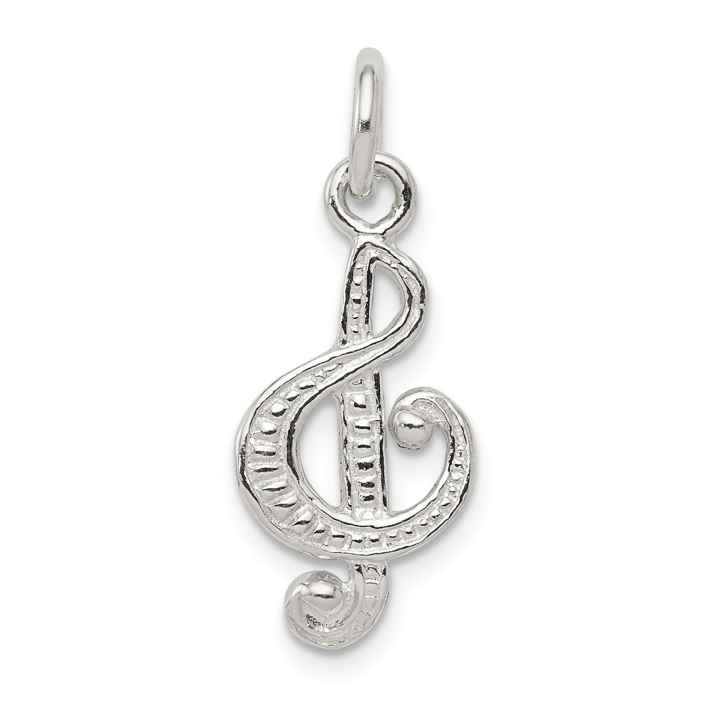 New Sterling Silver Treble Clef Charm Jewelry Music 20 X 10 mm
