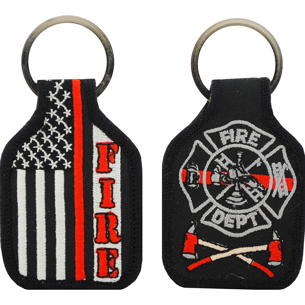 Key Ring-Fire Dept.Vol Embroidered (1-3/4&#x22;X2-3/4&#x22;)