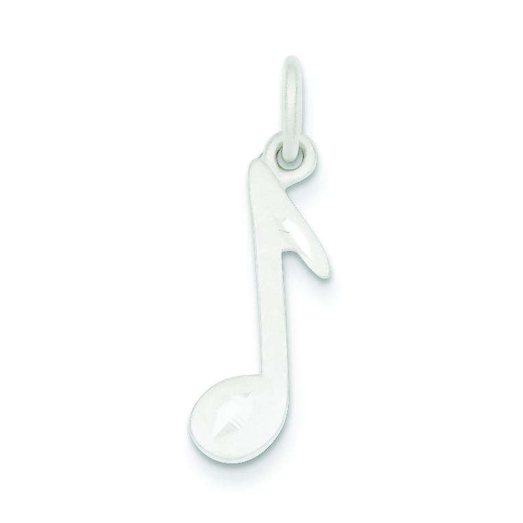 Sterling Silver Eighth Note Charm &#x26; 18&#x22; Chain