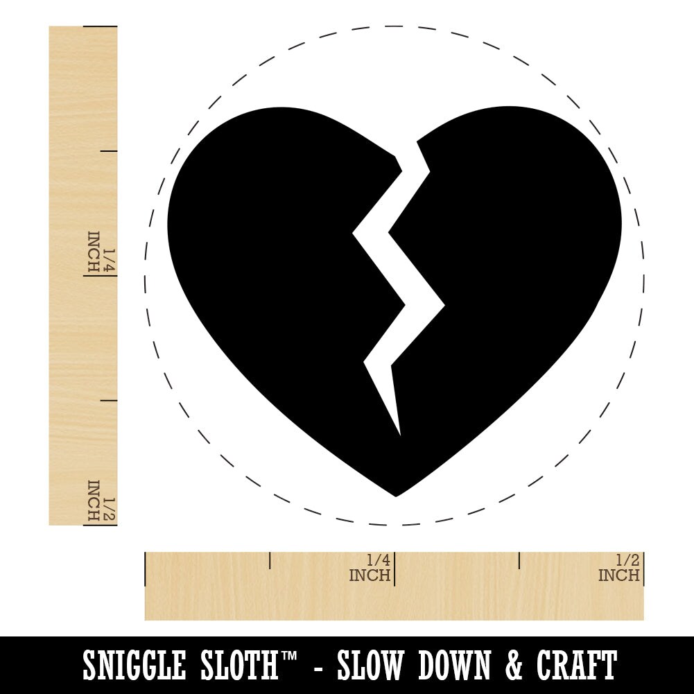 Broken Heart Love Self-Inking Rubber Stamp for Stamping Crafting Planners