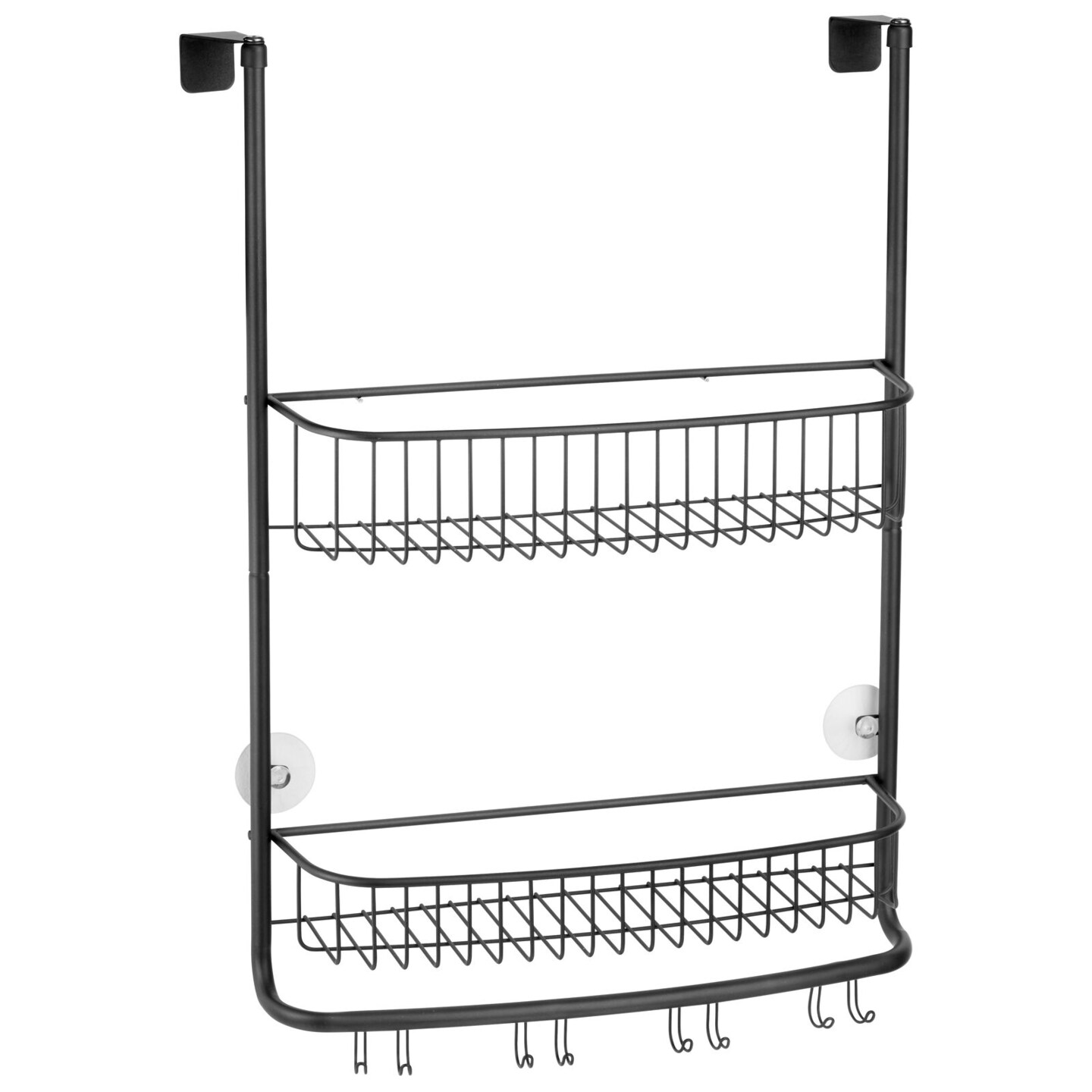 mDesign Metal Bathroom Over Door Hanging Shower Caddy, X-Wide