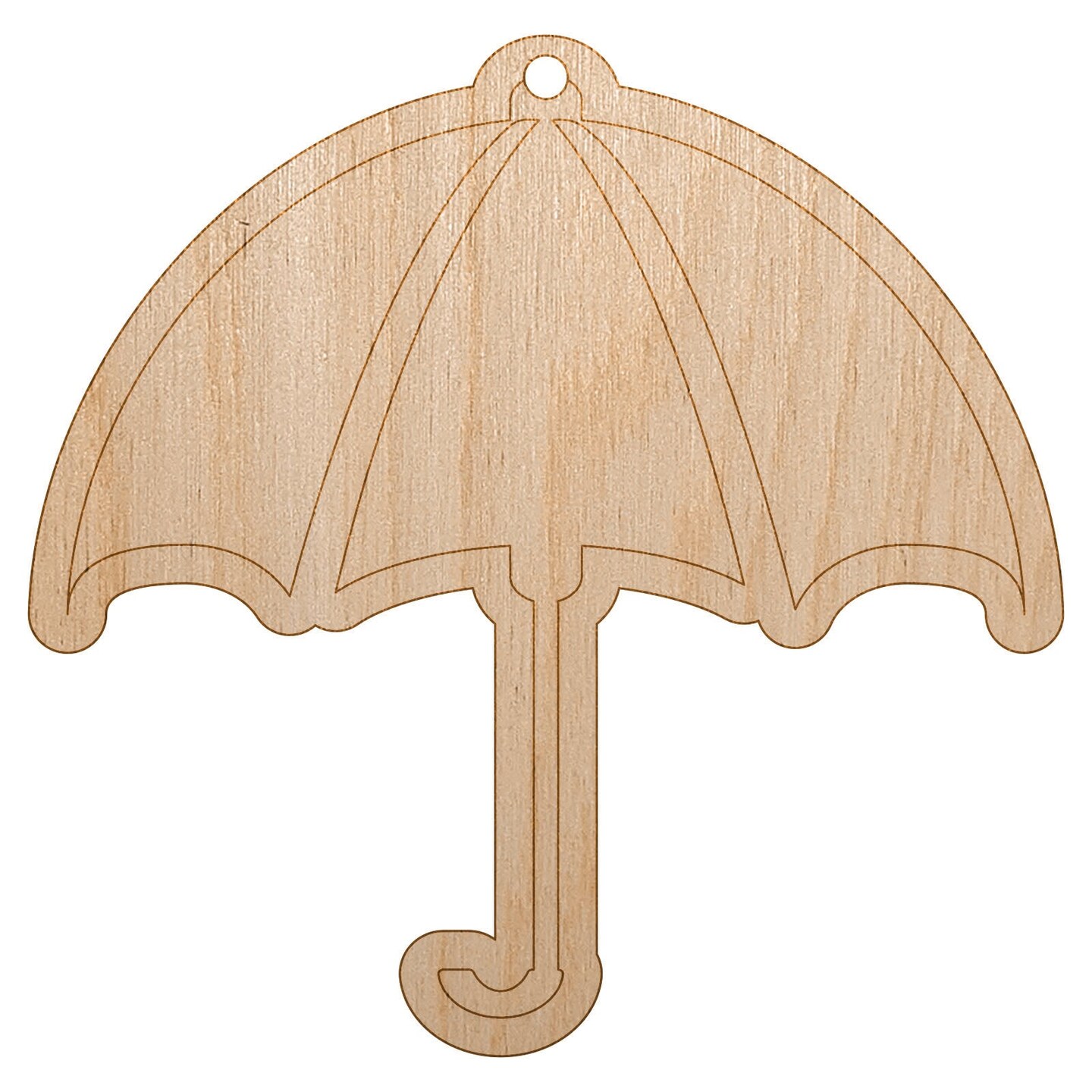 Rainy Day Umbrella Unfinished Craft Wood Holiday Christmas Tree DIY Pre-Drilled Ornament