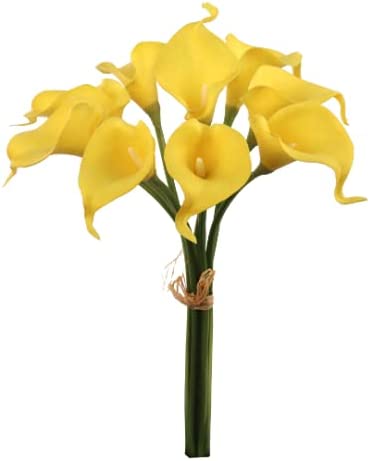 Real Touch Yellow Calla Lily - Lifelike Artificial Flower for Elegant Decor