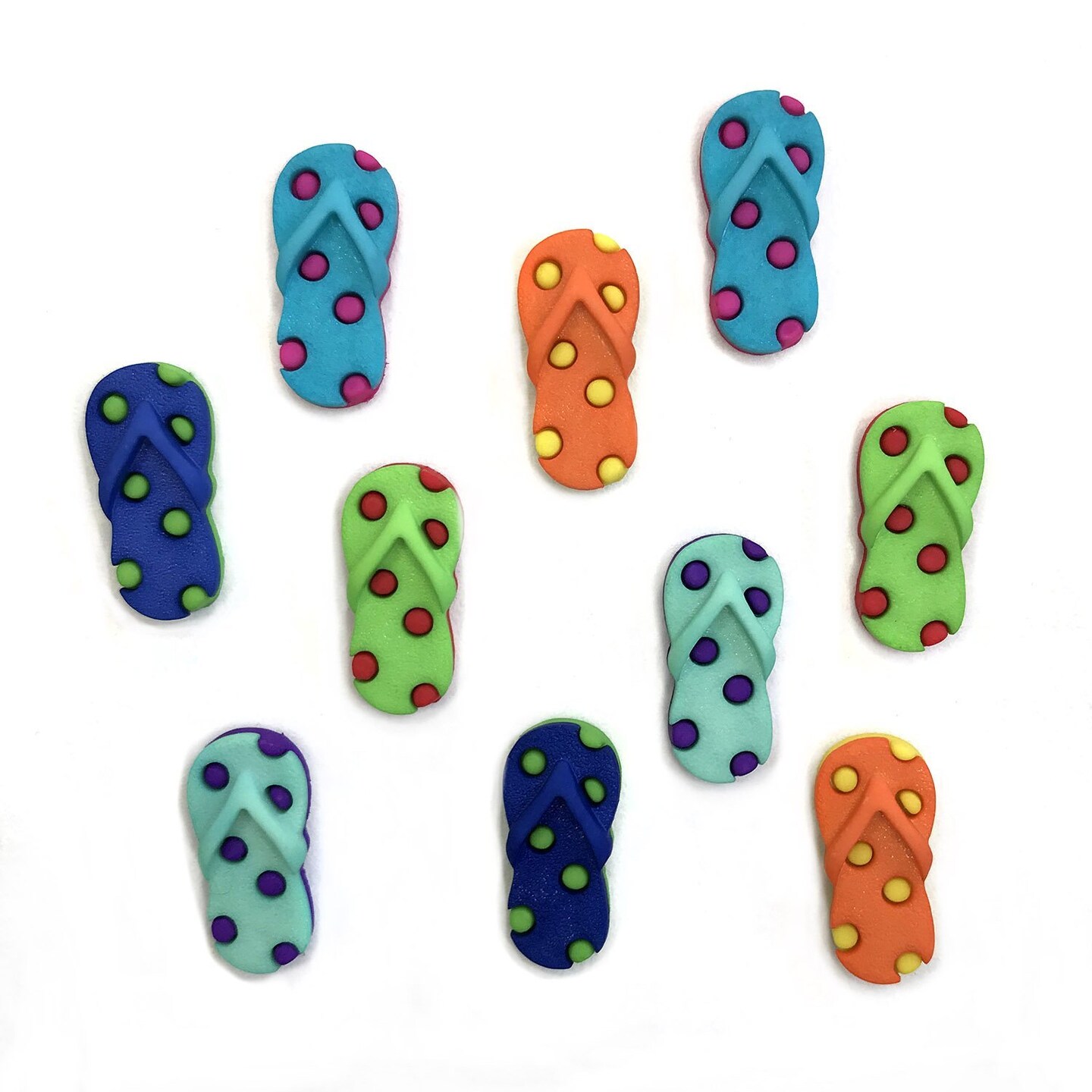 Buttons Galore and More Craft & Sewing Buttons - Funky Flip Flops - 30 Buttons
