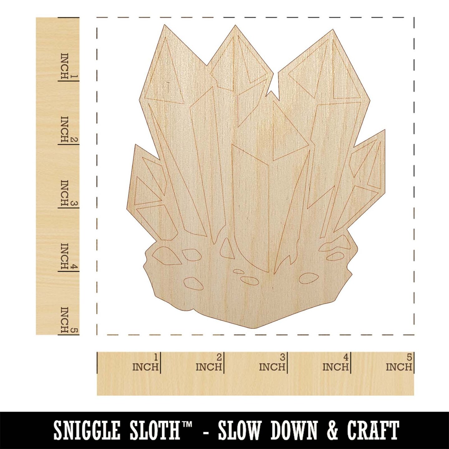 Crystal Geode Unfinished Wood Shape Piece Cutout for DIY Craft Projects