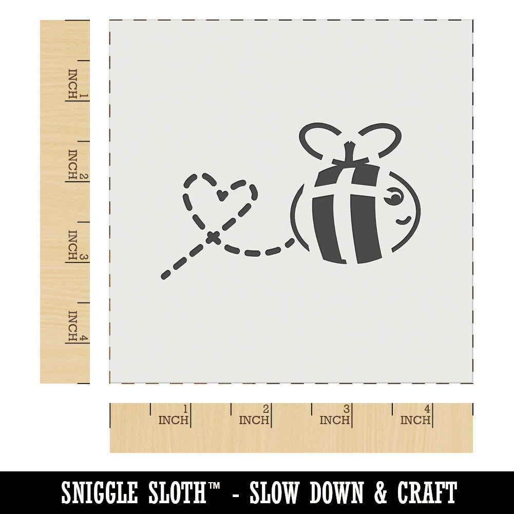 Buzzy Bumble Bee with Heart Wall Cookie DIY Craft Reusable Stencil
