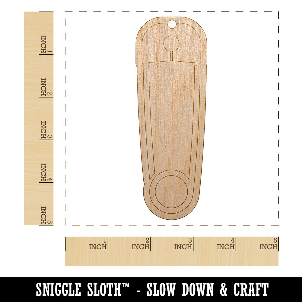 Safety Pin Unfinished Craft Wood Holiday Christmas Tree DIY Pre-Drilled Ornament