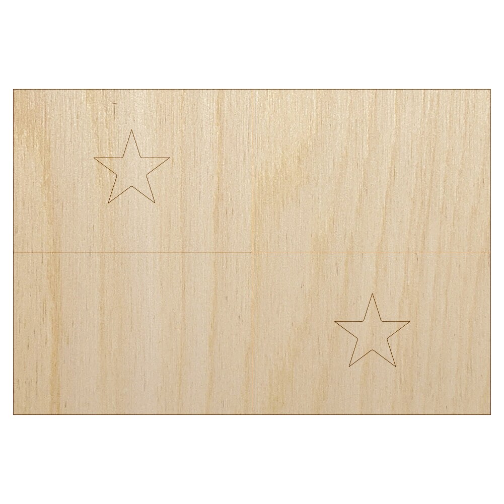 Panama Flag Unfinished Wood Shape Piece Cutout for DIY Craft Projects ...