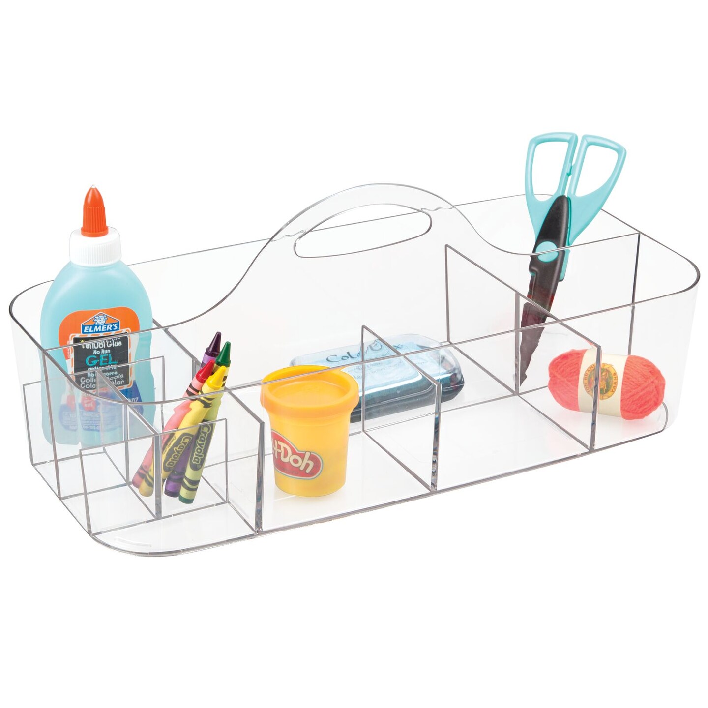 mDesign Art, Sewing, Craft Supplies Storage Caddy Tote, X-Large