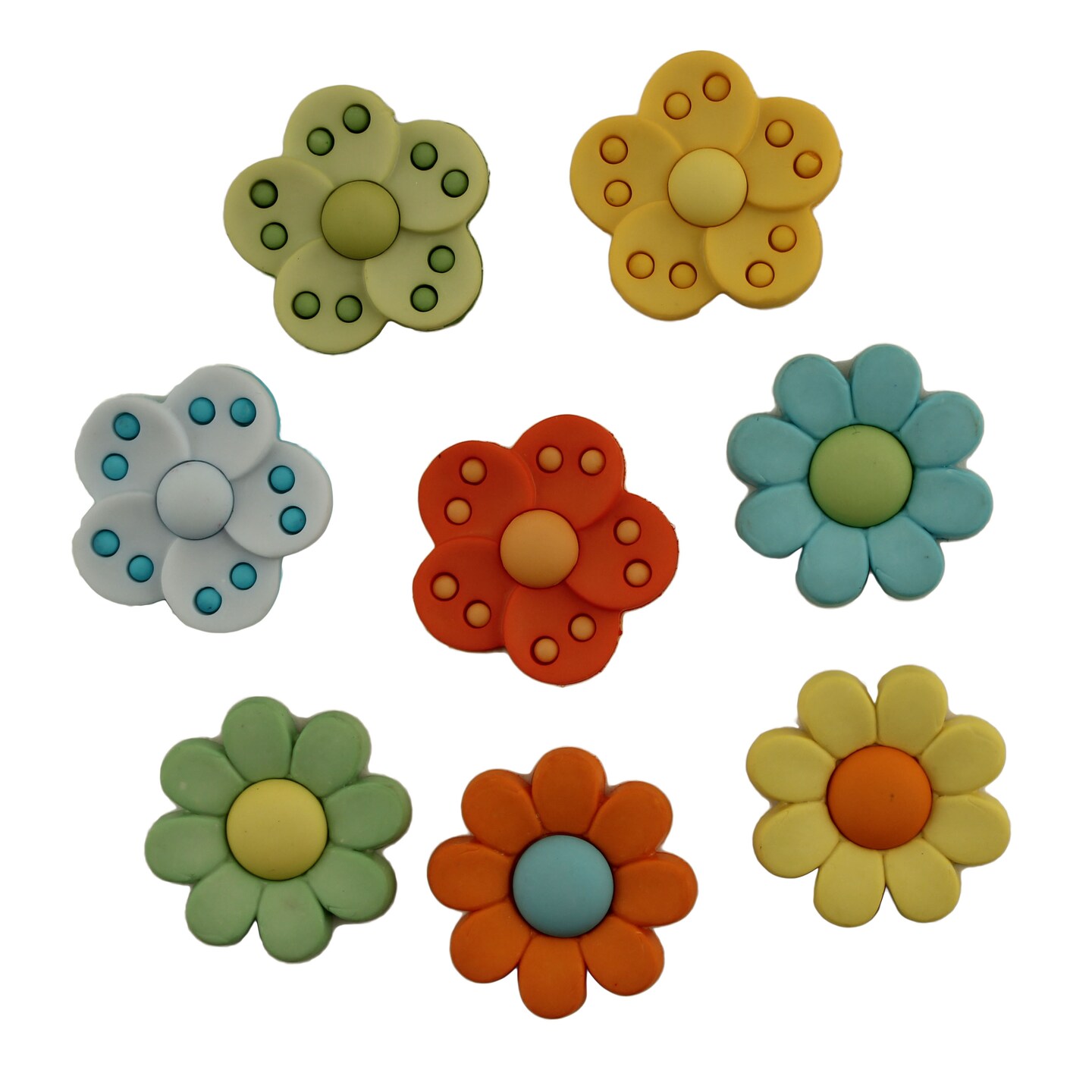 Buttons Galore and More Craft &#x26; Sewing Buttons - Psychedelic Flowers - 24 Buttons