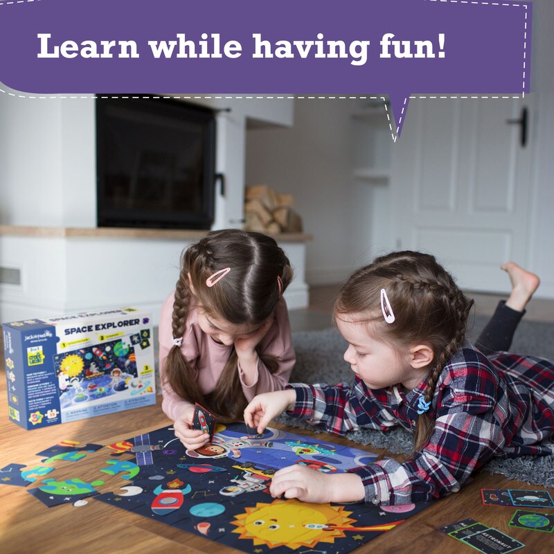 Puzzles for Kids Ages 3-5 | Make Large Puzzle + Decorate with Cool Stickers + Spot with Flash Cards | Educational Learning Toys for 3 4 5 6 Year olds&#x2026;