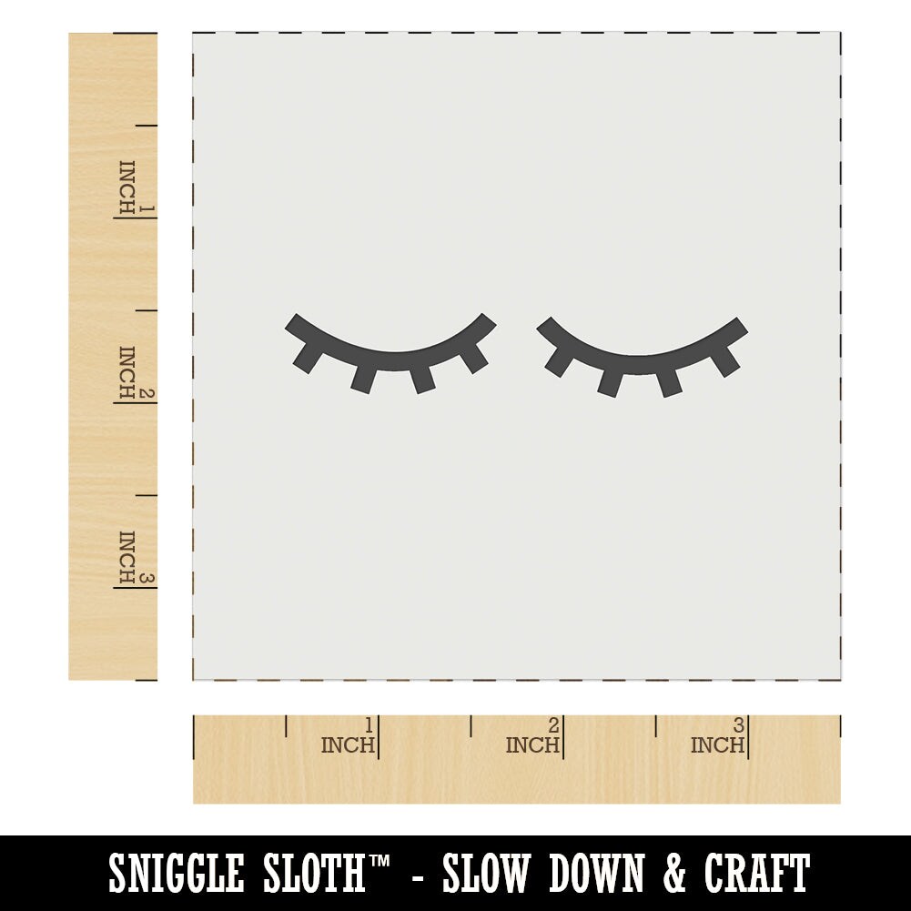 Closed Eyes Sleeping Eyelashes Pair Wall Cookie DIY Craft Reusable Stencil