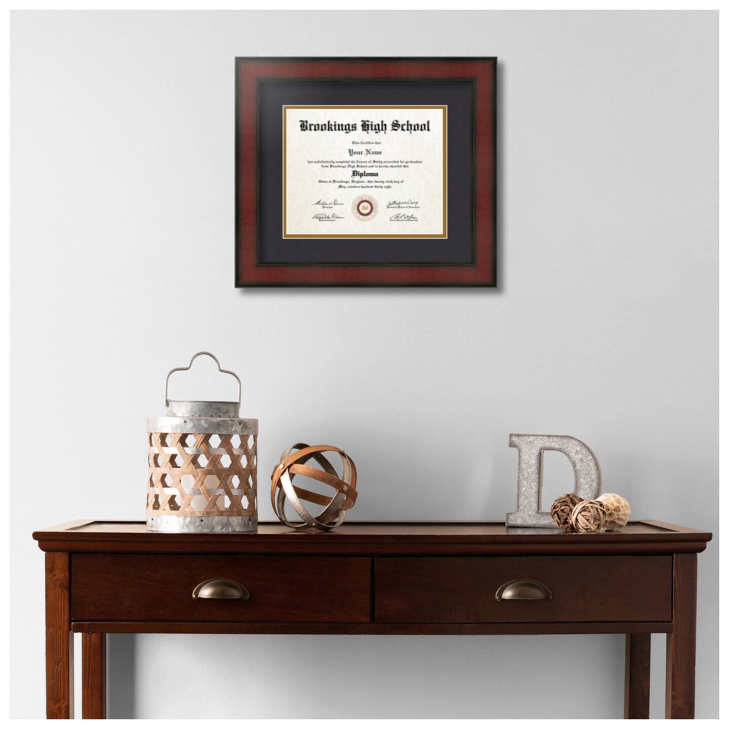 ArtToFrames 8x10 inch Diploma Frame - Framed with Black and Gold Mats, Comes with Regular Glass and Sawtooth Hanger for Wall Hanging (D-8x10)