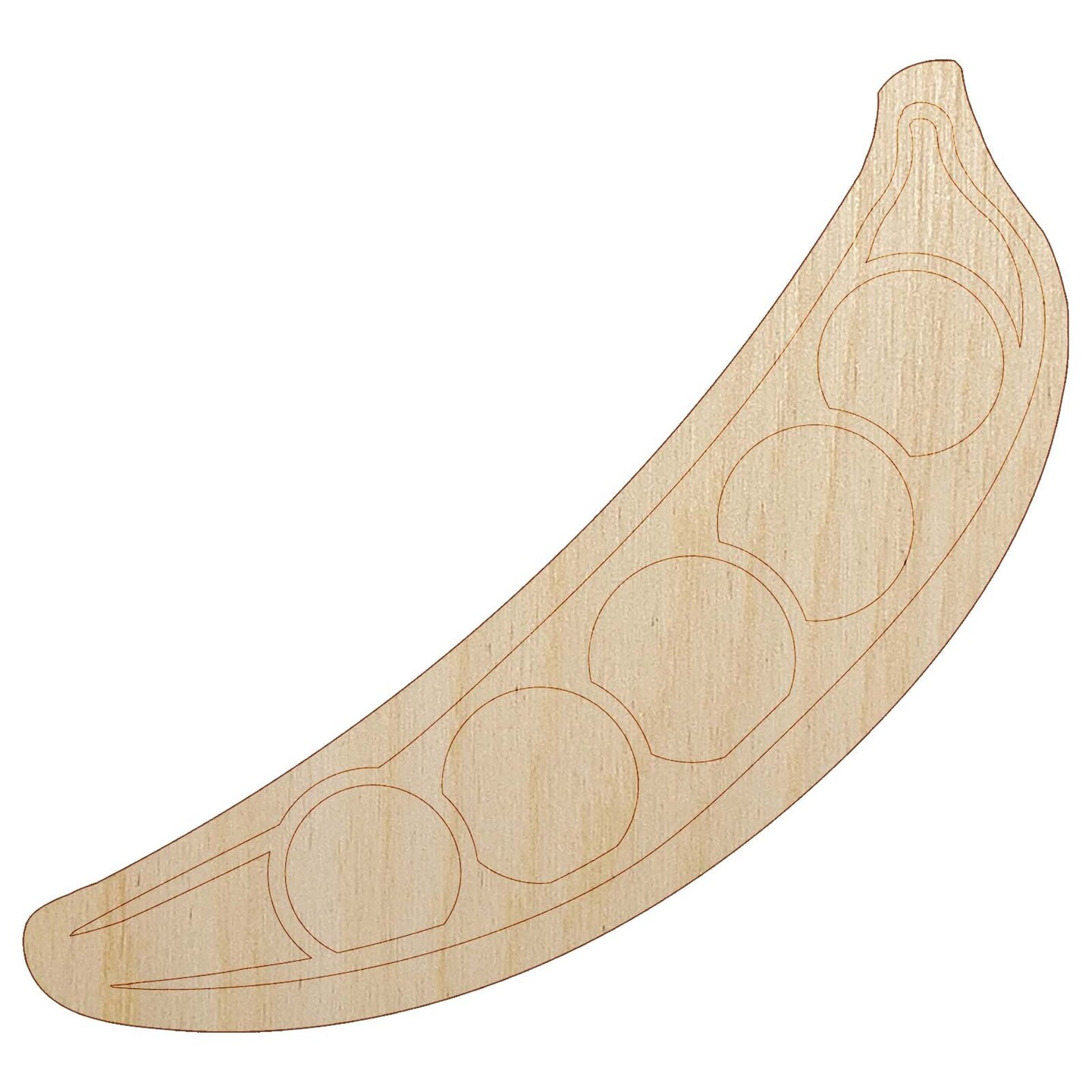 Pea Pod Peapod Vegetable Unfinished Wood Shape Piece Cutout for DIY Craft Projects