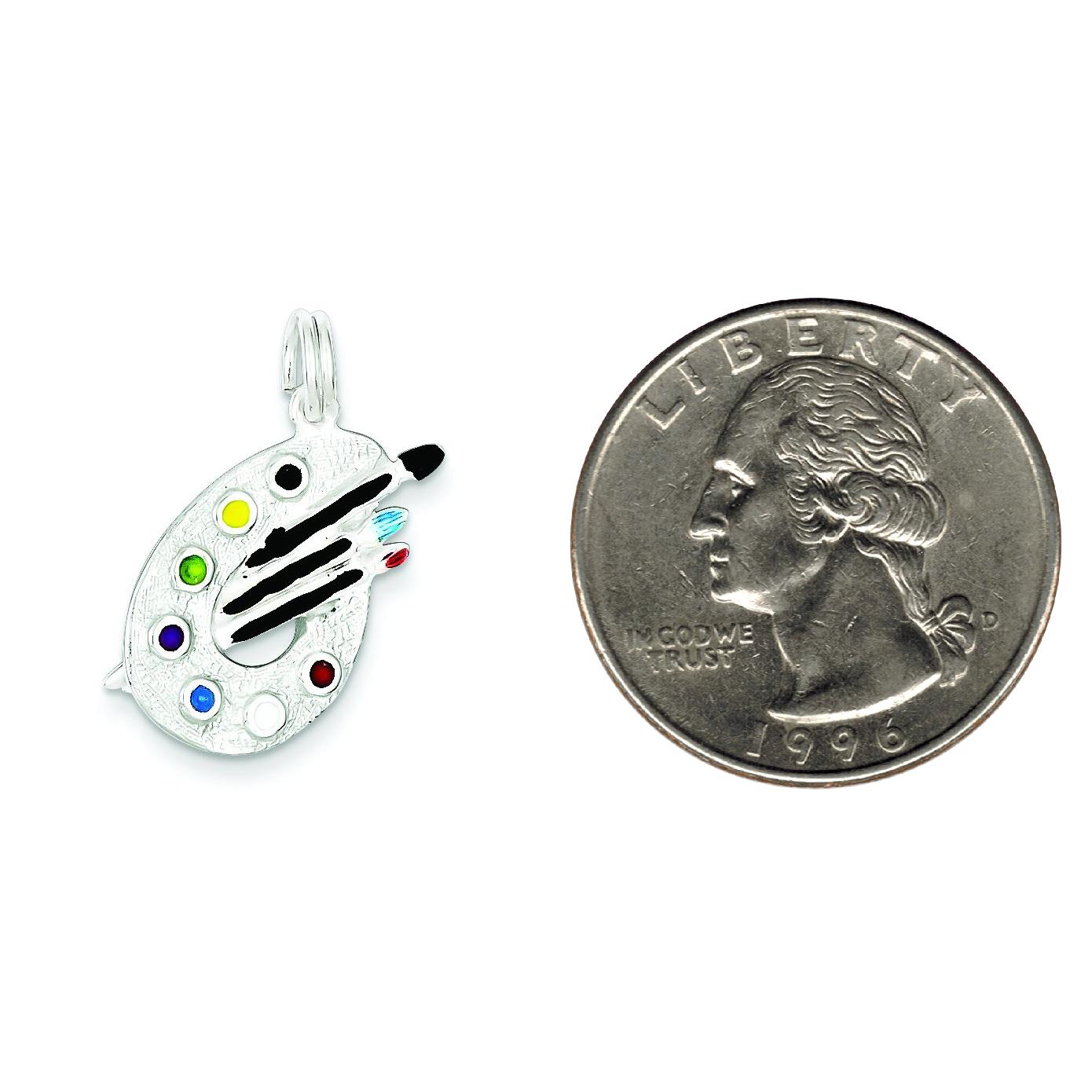 Sterling Silver Paint Brush Charm Jewerly 21mm x 14mm