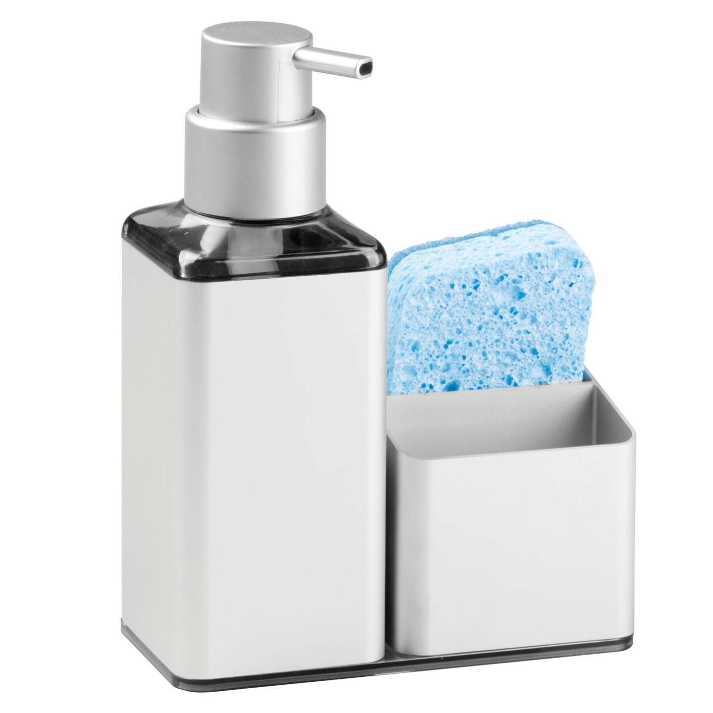 mDesign Liquid Hand Soap Dispenser Pump Caddy with Storage