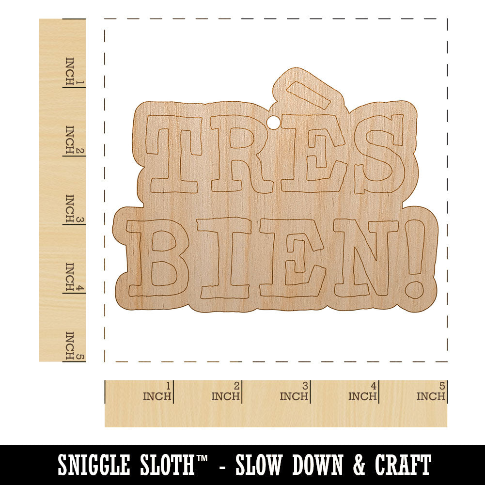 Tres Bien French Very Good Unfinished Craft Wood Holiday Christmas Tree DIY Pre-Drilled Ornament