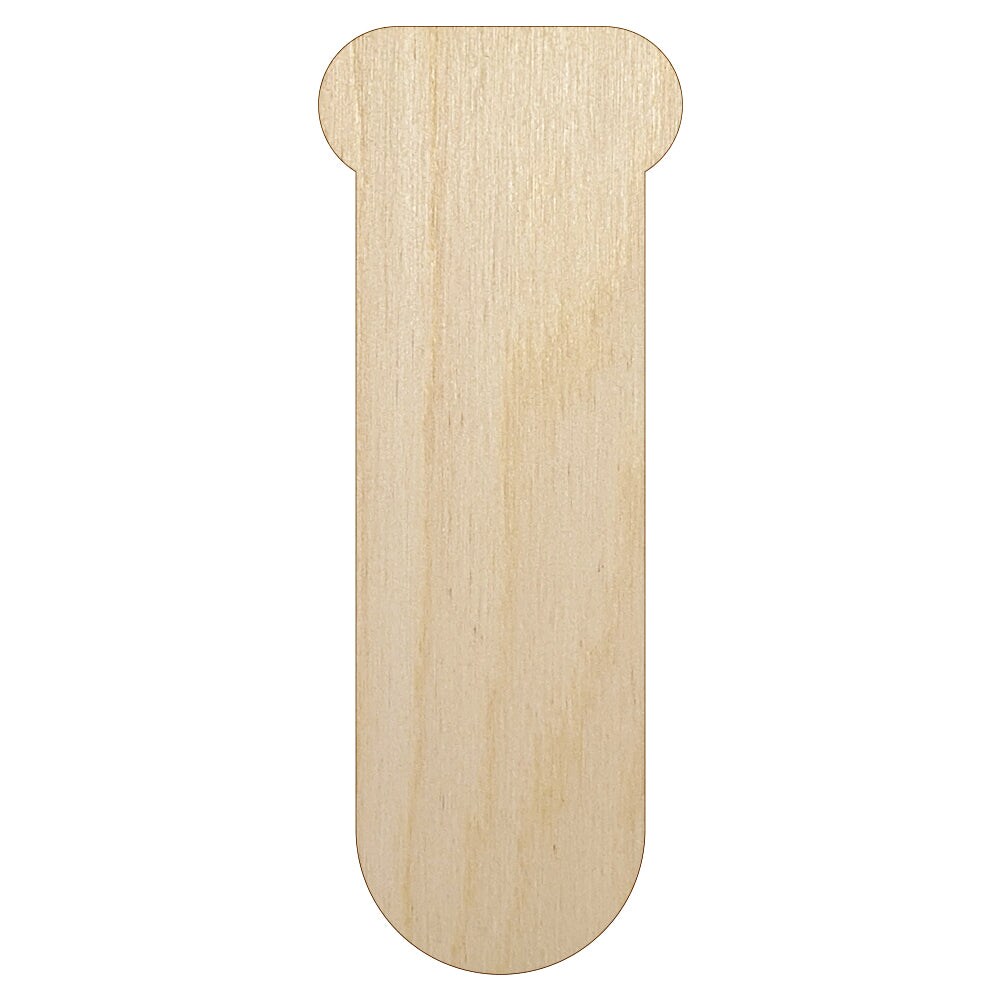 Science Glassware Test Tube Solid Unfinished Wood Shape Piece Cutout for DIY Craft Projects