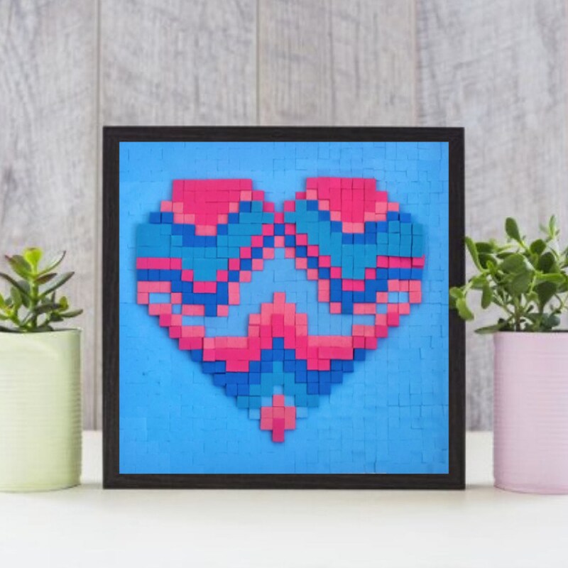 Stick n Stack Mosaic Arts and Crafts for Adults with 3D Foam Stickers - Heart Design - Great Stress Buster Craft Kits for Adults…