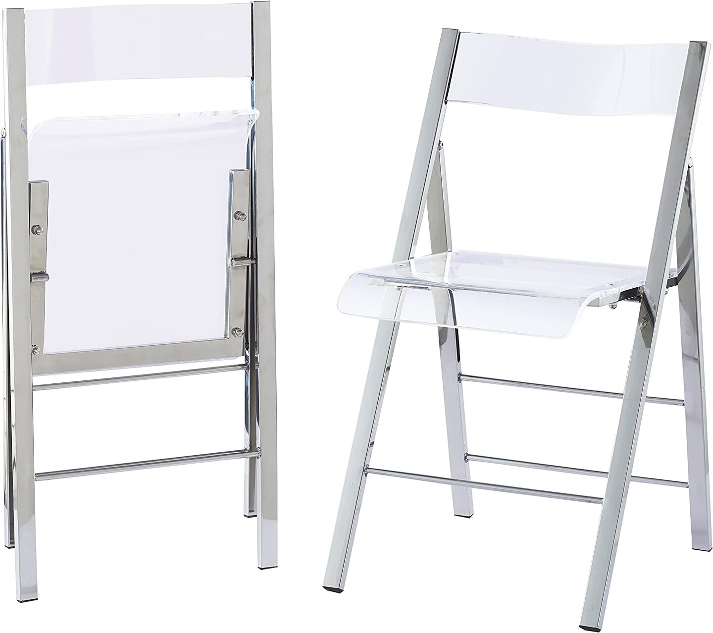 ISL Furnishings Pack of 2- Kasper Flex Luxury Modern Folding Chairs Silver
