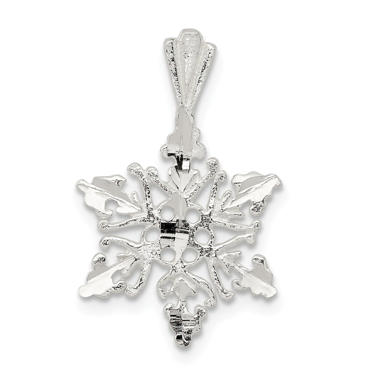 Sterling Silver Snowflake Pendant Charm FindingKing Jewerly 21mm x 14mm